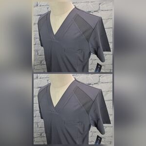 White Cross Fit Men's Nursing Shirt BUNDLE of 2 S/S Scrubs Pewter Gray Medium